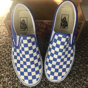 Blue Checkered Slip-On Vans